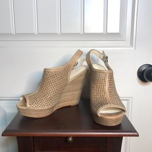 Tan wedges. COACH